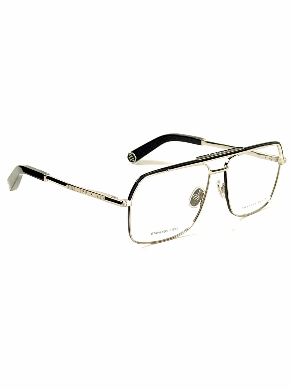 Philipp Plein VPP085 COL. 0578 Silver Black New Authentic 58mm Eyeglasses - Picture 3 of 8